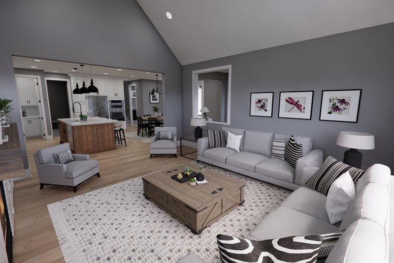 Dream House Plan - Interior - Family Room for Farmhouse House Plan #51-1251 - 3 bed, 3.5 bath