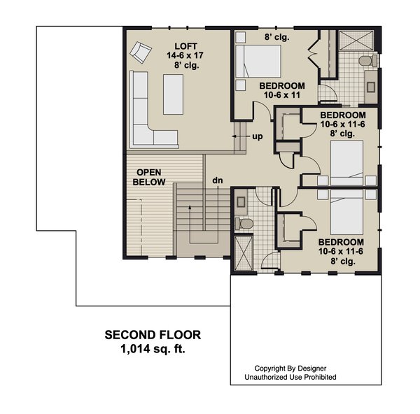 Home Plan - Farmhouse Floor Plan - Upper Floor Plan #51-1422