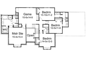 Floor Plan - Upper Floor for European House Plan #120-161 - 3 bed, 3 bath