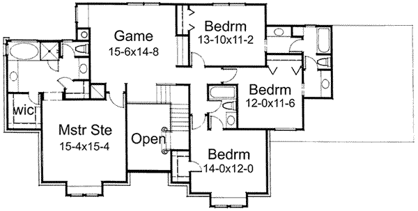 Home Plan - European Floor Plan - Upper Floor Plan #120-161