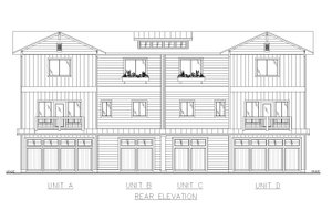 Exterior - Rear Elevation for Craftsman House Plan #117-1056 - 10 bed, 12 bath