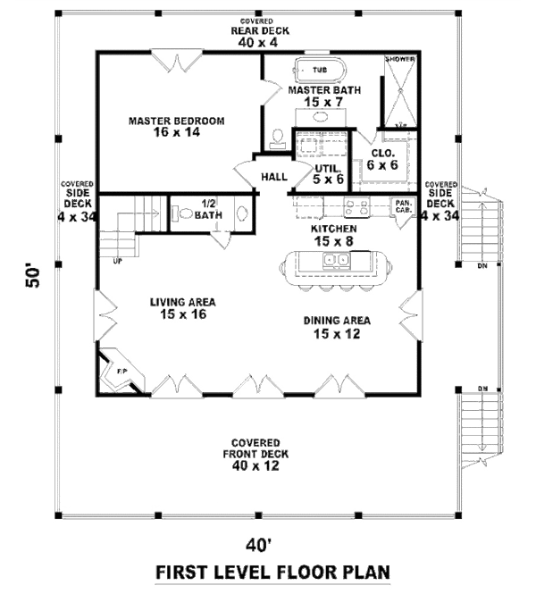 Beach Floor Plan - Main Floor Plan #81-13774