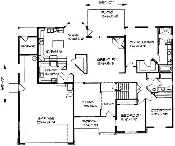 Traditional Floor Plan - Main Floor Plan #303-440