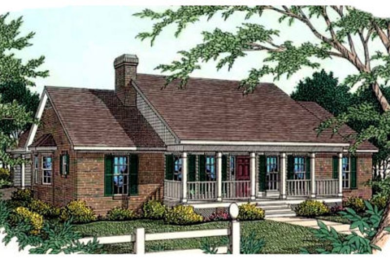 Architectural House Design - Country Exterior - Front Elevation Plan #406-220