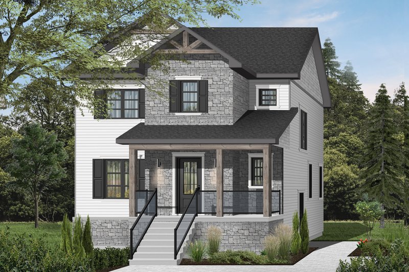 Home Plan - Exterior - Front Elevation 3 for Craftsman House Plan #23-2643 - 3 bed, 1.5 bath