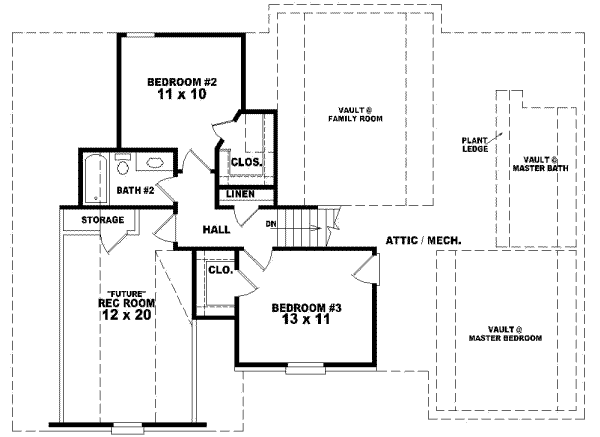 European Floor Plan - Upper Floor Plan #81-712
