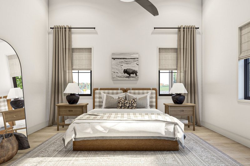 House Blueprint - Interior - Bedroom for Barndominium House Plan #455-543 - 2 bed, 1 bath