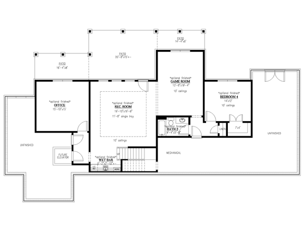 Home Plan - Craftsman Floor Plan - Lower Floor Plan #437-132