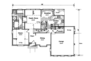 Floor Plan - Main Floor for Traditional House Plan #41-150 - 4 bed, 2.5 bath