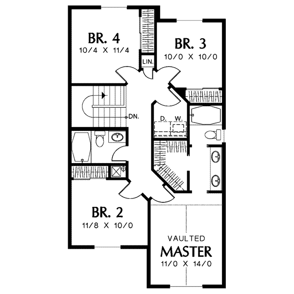 Architectural House Design - Farmhouse Floor Plan - Upper Floor Plan #48-192