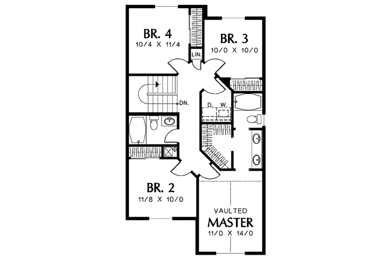 Home Plan - Floor Plan - Upper Floor for Farmhouse House Plan #48-192 - 4 bed, 2.5 bath