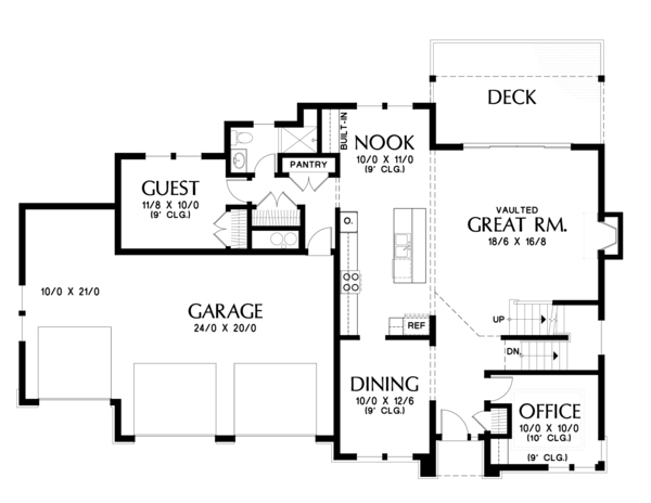 House Blueprint - Prairie Floor Plan - Main Floor Plan #48-695