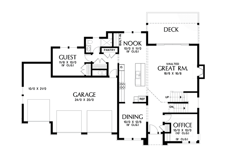 Dream House Plan - Floor Plan - Main Floor for Prairie House Plan #48-695 - 4 bed, 4 bath