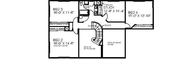 Traditional Floor Plan - Upper Floor Plan #60-175