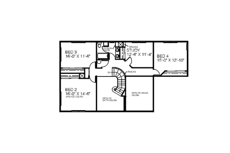 Home Plan - Floor Plan - Upper Floor for Traditional House Plan #60-175 - 5 bed, 2.5 bath