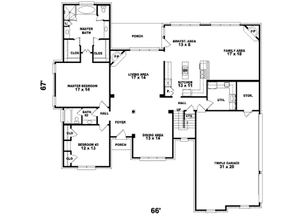 European Floor Plan - Main Floor Plan #81-1184