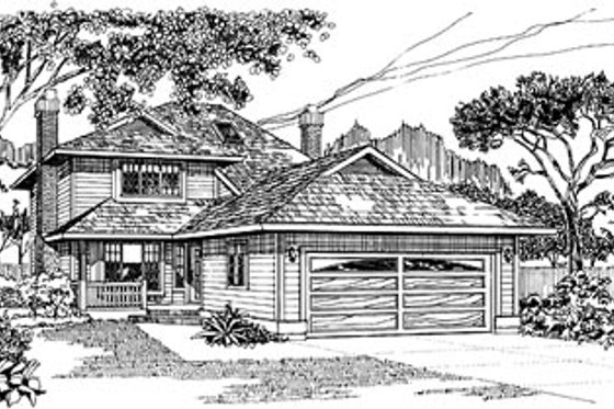 Exterior - Front Elevation for Traditional House Plan #47-408 - 3 bed, 2.5 bath