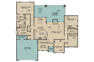 Floor Plan - Main Floor for European House Plan #17-3415 - 4 bed, 3 bath