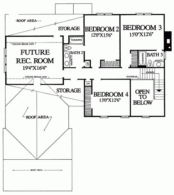 Southern Floor Plan - Upper Floor Plan #137-162