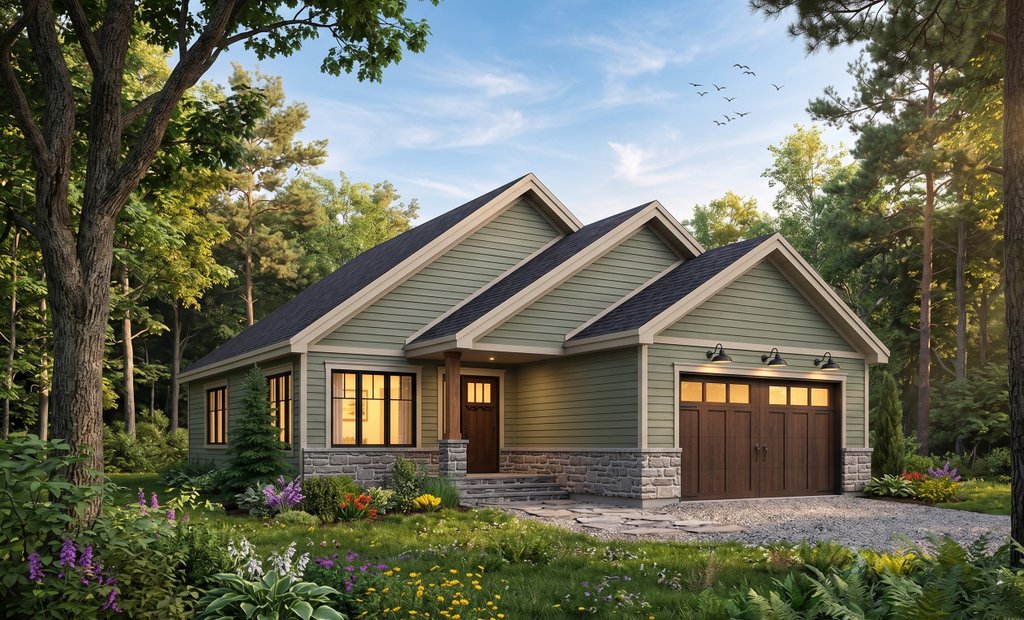 Exterior - Front Elevation 2 for Craftsman House Plan #23-2903 - 2 bed, 1 bath