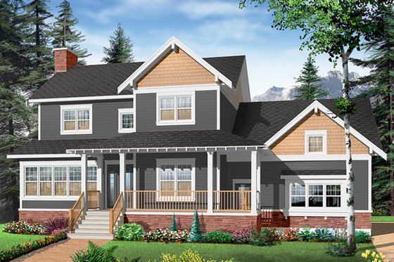 Exterior - Front Elevation 3 for Farmhouse House Plan #23-2651 - 3 bed, 2.5 bath