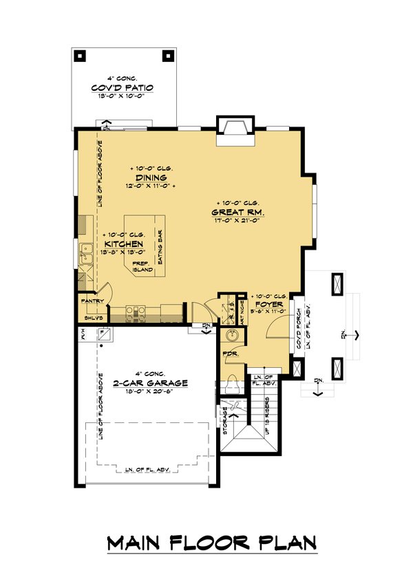 Contemporary Floor Plan - Main Floor Plan #1066-136