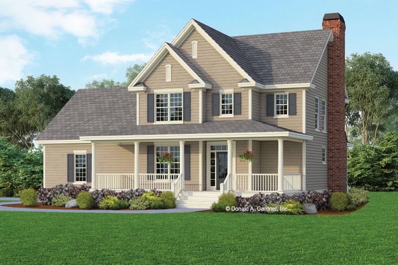 House Blueprint - Farmhouse Exterior - Front Elevation Plan #929-688