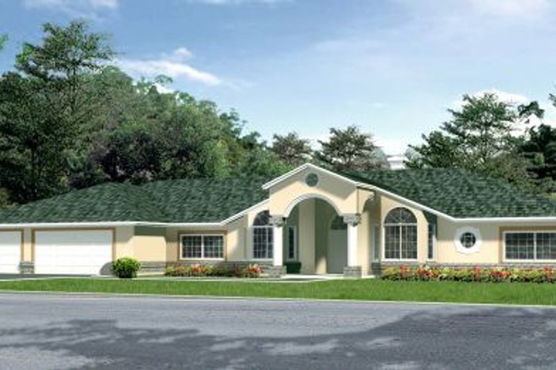 Home Plan - Adobe / Southwestern Exterior - Front Elevation Plan #1-824