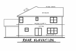 Exterior - Rear Elevation for Craftsman House Plan #20-2343 - 4 bed, 2.5 bath