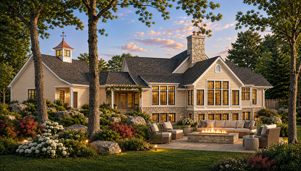 Exterior - Rear Elevation 1 for Country House Plan #928-73 - 4 bed, 4 bath