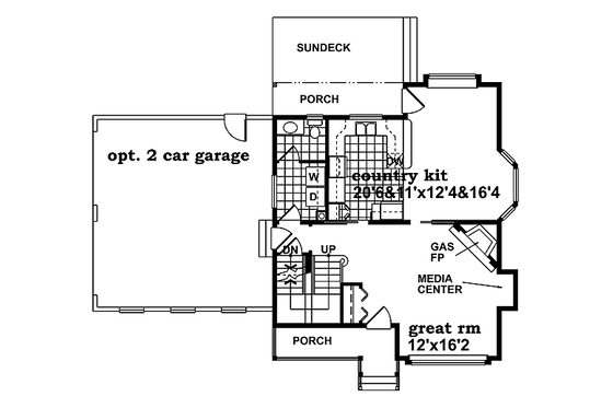 Floor Plan - Main Floor for Farmhouse House Plan #47-348 - 3 bed, 2.5 bath