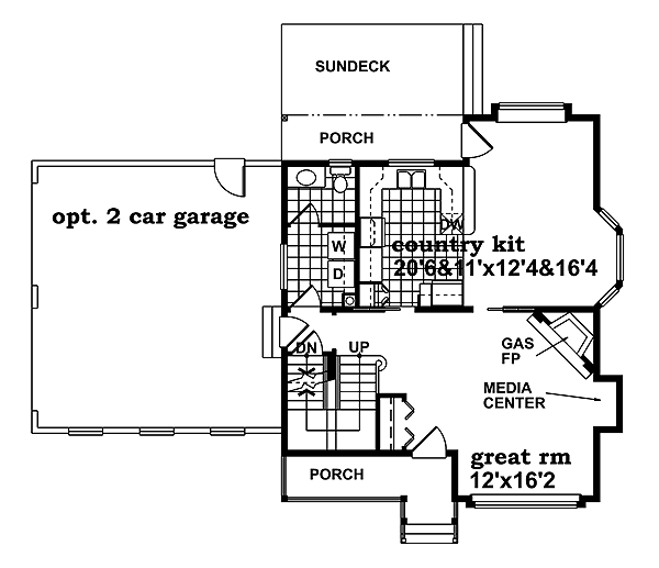 Farmhouse Floor Plan - Main Floor Plan #47-348