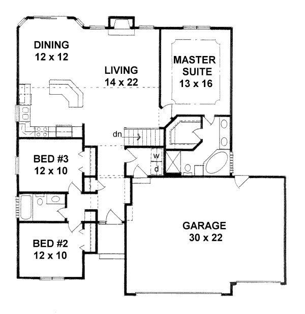 Home Plan - Traditional Floor Plan - Main Floor Plan #58-178