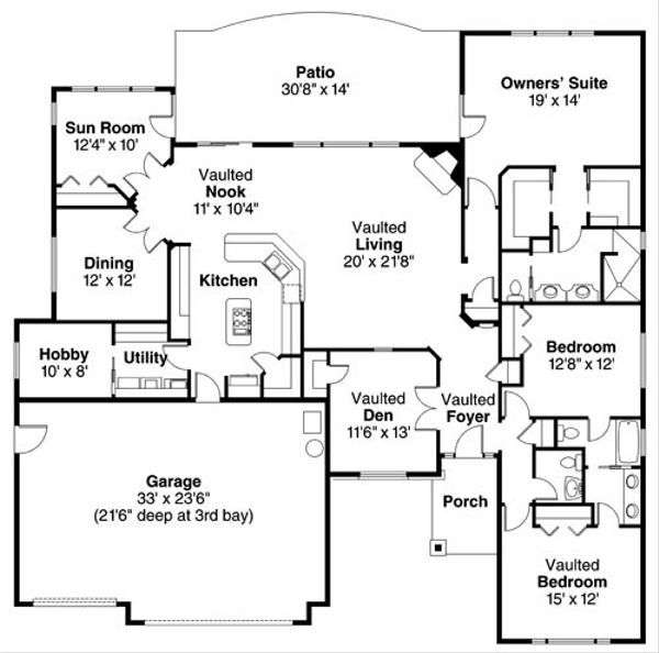 House Plan Design - Traditional Floor Plan - Main Floor Plan #124-774