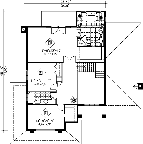 Traditional Floor Plan - Upper Floor Plan #25-2249