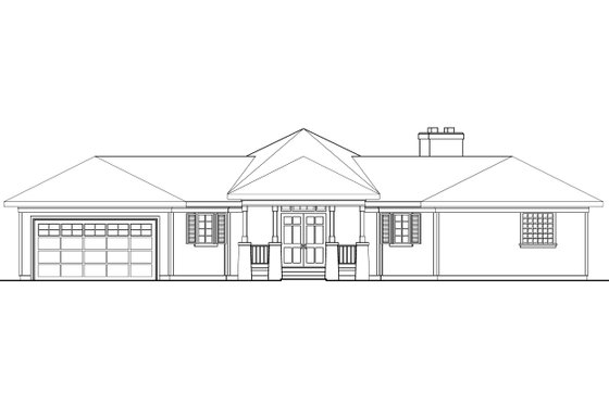 Exterior - Front Elevation for Country House Plan #124-169 - 2 bed, 2.5 bath