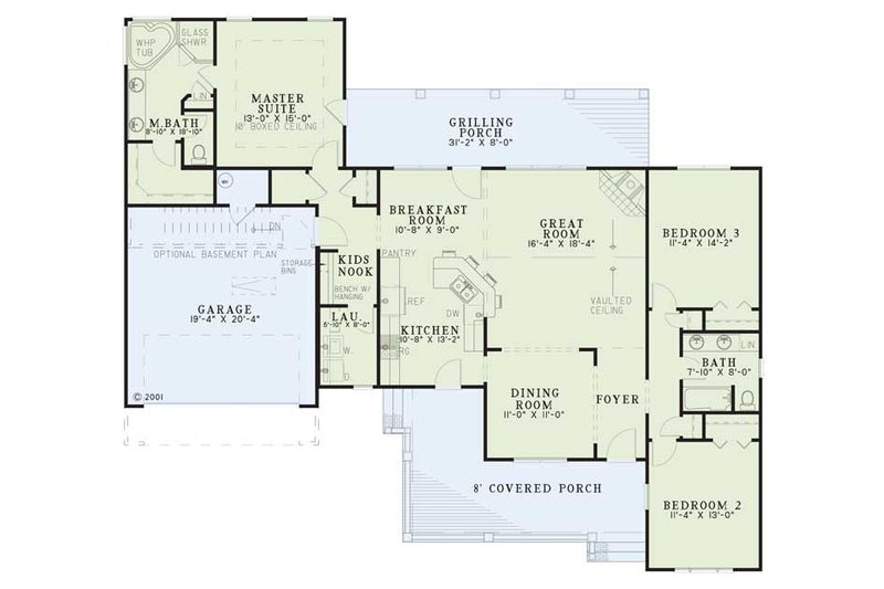 Dream House Plan - Floor Plan - Main Floor for Traditional House Plan #17-2513 - 3 bed, 2 bath