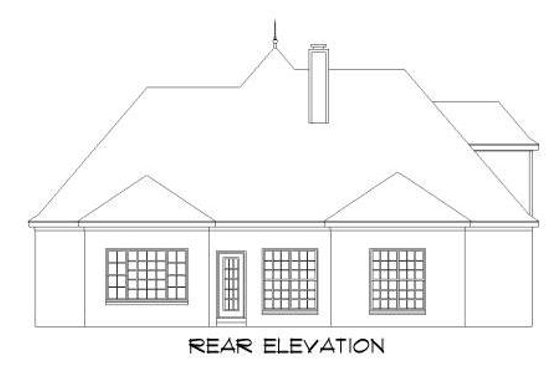 Exterior - Rear Elevation for European House Plan #424-98 - 4 bed, 3 bath