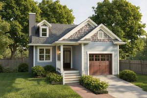 Exterior - Front Elevation for Bungalow House Plan #79-307 - 2 bed, 2 bath