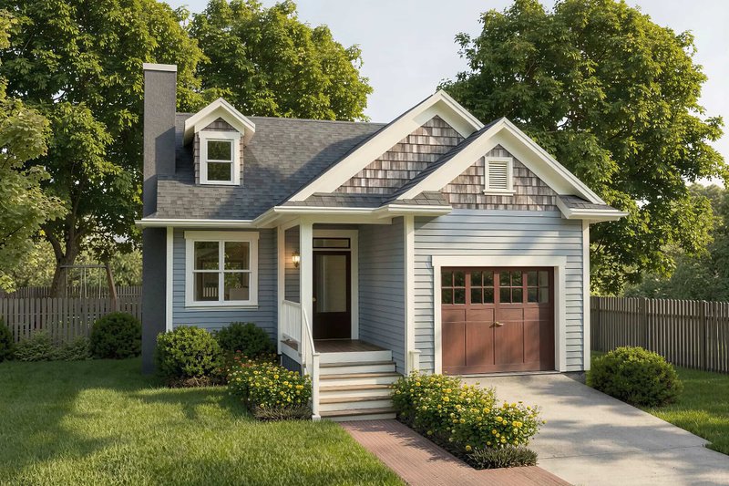 Exterior - Front Elevation 2 for Bungalow House Plan #79-307 - 2 bed, 2 bath