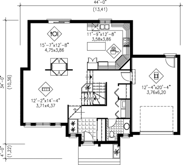 European Floor Plan - Main Floor Plan #25-4258