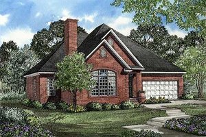 Architectural House Design - Exterior - Front Elevation for European House Plan #17-1006 - 3 bed, 2 bath