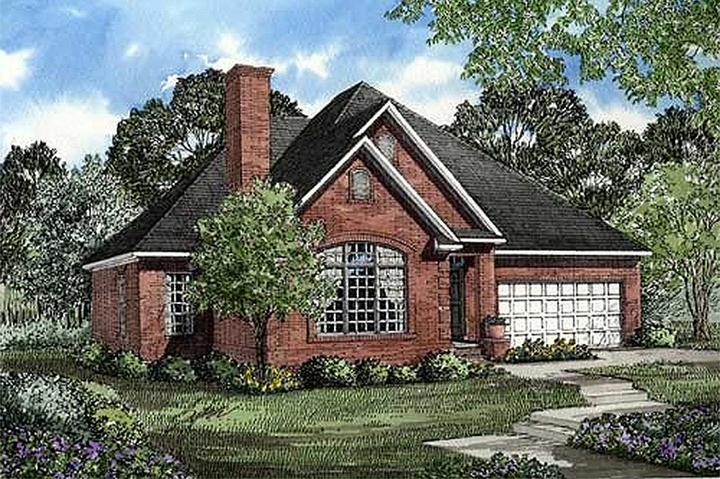 House Blueprint - European Exterior - Front Elevation Plan #17-1006