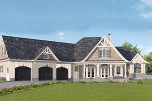 House Blueprint - Craftsman Exterior - Front Elevation Plan #54-381