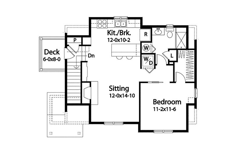 Dream House Plan - Floor Plan - Upper Floor for Country House Plan #22-605 - 1 bed, 1 bath