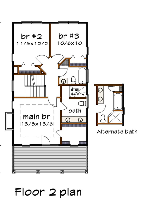 Home Plan - Craftsman Floor Plan - Upper Floor Plan #79-213