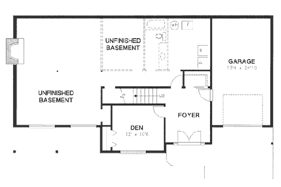 Floor Plan - Lower Floor for Traditional House Plan #18-9019 - 4 bed, 2 bath