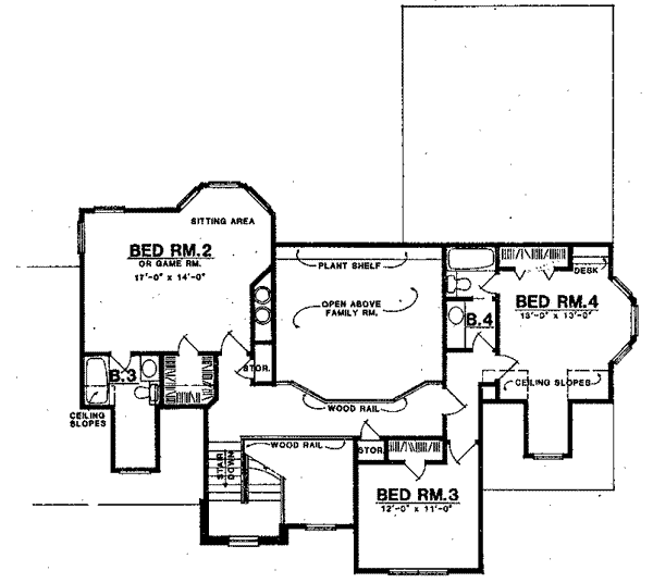 Traditional Floor Plan - Upper Floor Plan #40-273