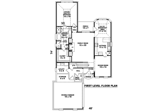 Floor Plan - Main Floor for European House Plan #81-780 - 3 bed, 2.5 bath