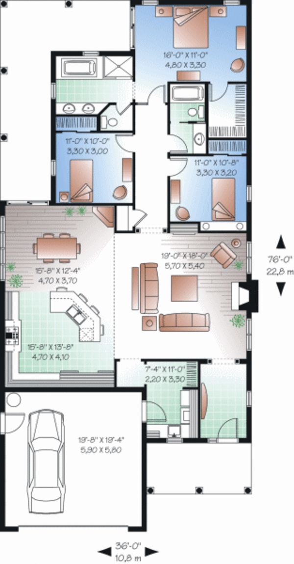 Southern Floor Plan - Main Floor Plan #23-2208